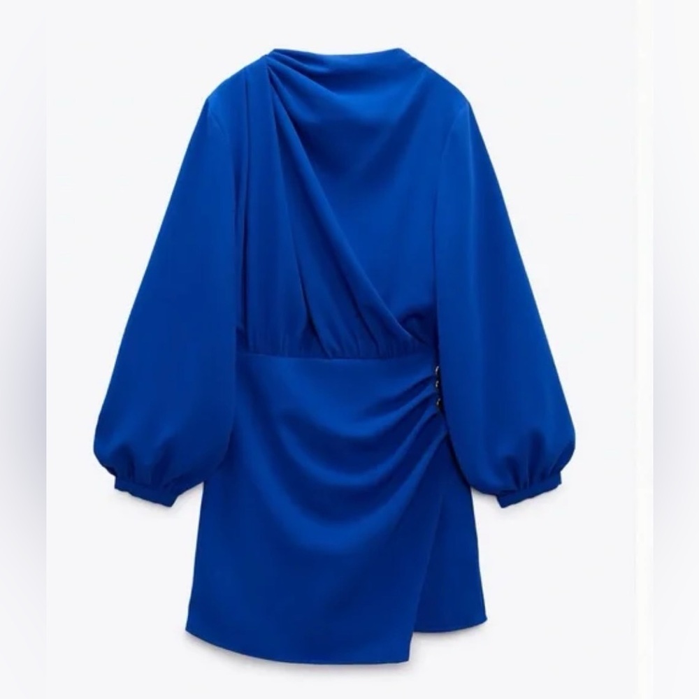 Zara Blue Short Wrap Jumpsuit Romper worn only once!